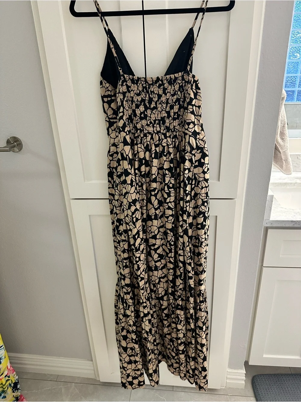 Abercrombie & Fitch Black and Beige Floral Maxi Dress